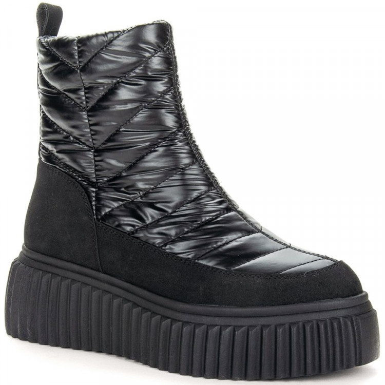 Полусапоги для девочки (KEDDO) черный верх-искуственный нубук/текстиль подкладка - шерсть артикул 838126/19-01