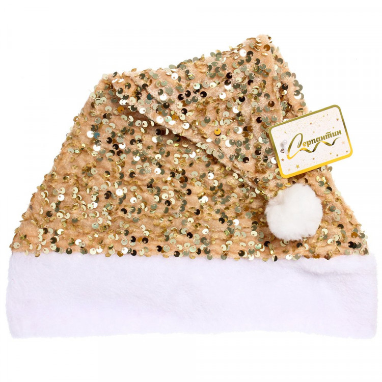 Колпак карнавальный "Новогодний.Сияние" цв.золото арт.182-470