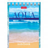 Блокнот А7 мягкая обложка на гребне 60 листов (Hatber) AQUA клетка ассорти арт.60Б7В1гр