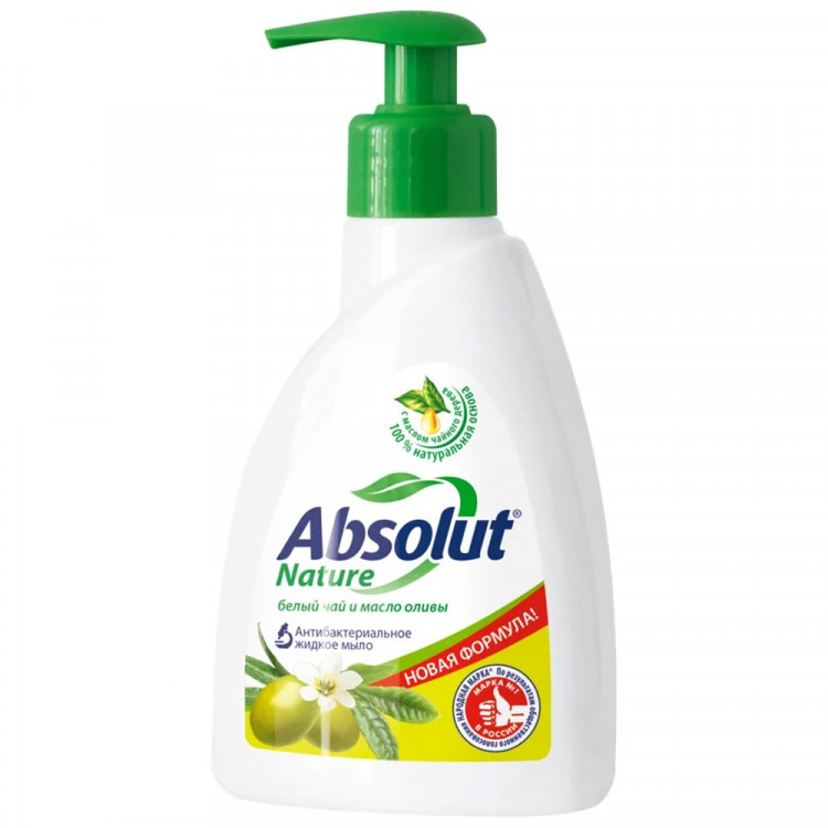 Туалетное мыло жидкое 250мл Абсолют Белый чай и масло оливы (крем)