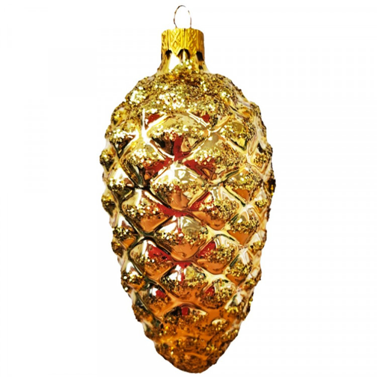 Украшение на ёлку стекло 12см "Шишка большая 2" п/у арт.ФУ-ШБ/2