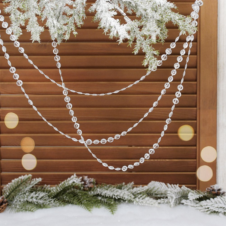 Украшение декоративное "Бусы" 200см "Хрустальная льдинка прозрачн. арт.259-230 Украшение декоративное "Бусы" 200см "Хрустальная льдинка прозрачн. арт.259-230