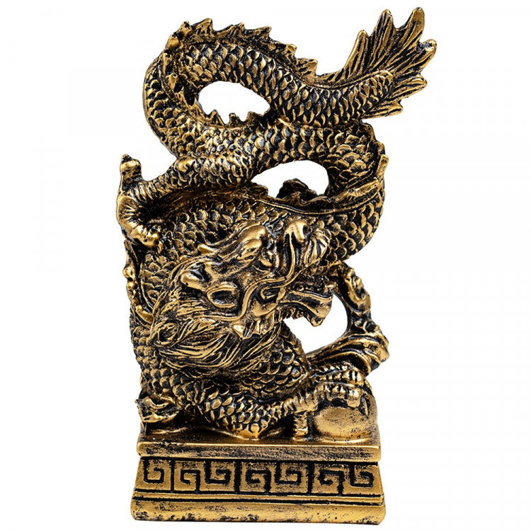 Статуэтка декоративная "Китайский огненный дракон" 8,3*4,5*13см бронза арт.398-472