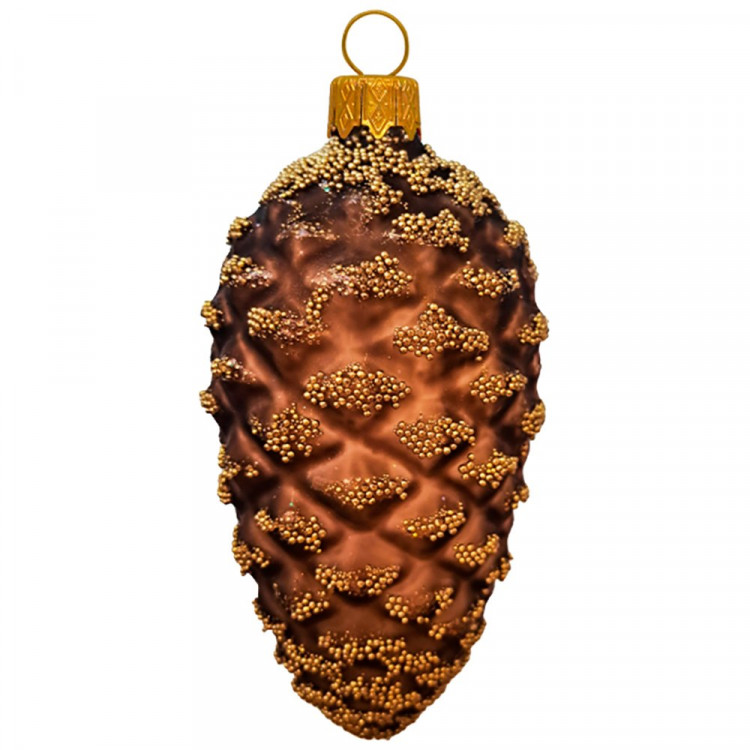 Украшение на ёлку стекло 12см "Шишка большая" п/у арт.ФУ-ШБ