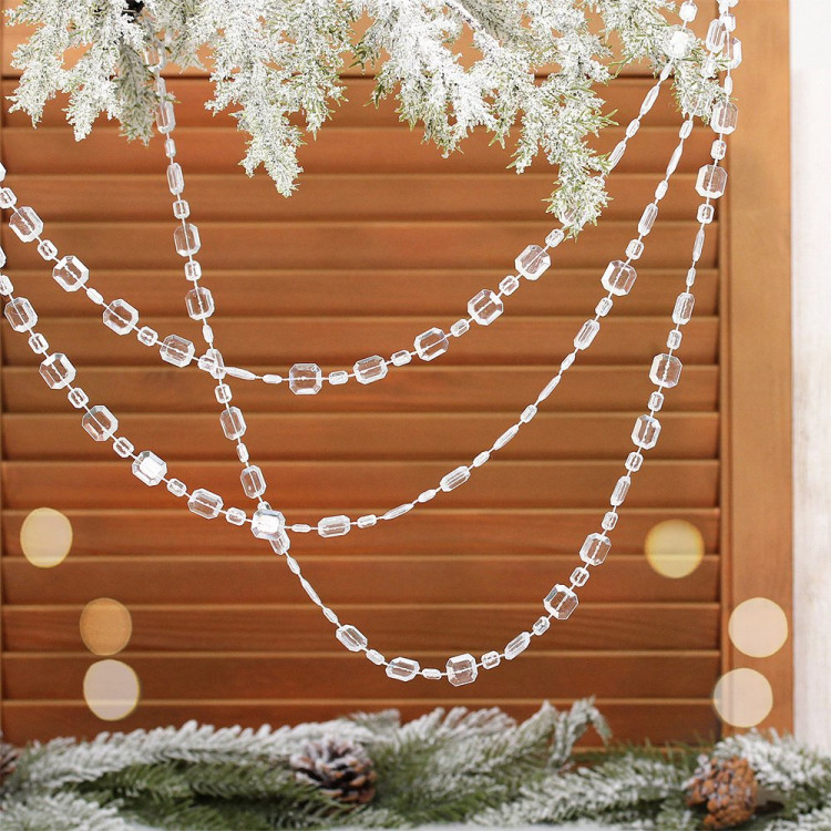 Украшение декоративное "Бусы" 200см "Волшебная льдинка прозрачн. арт.259-221