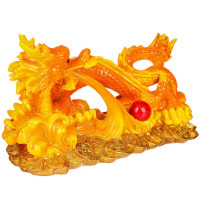 Статуэтка декоративная "Китайский огненный дракон" 28,5*14*16см оранжевый арт.398-779