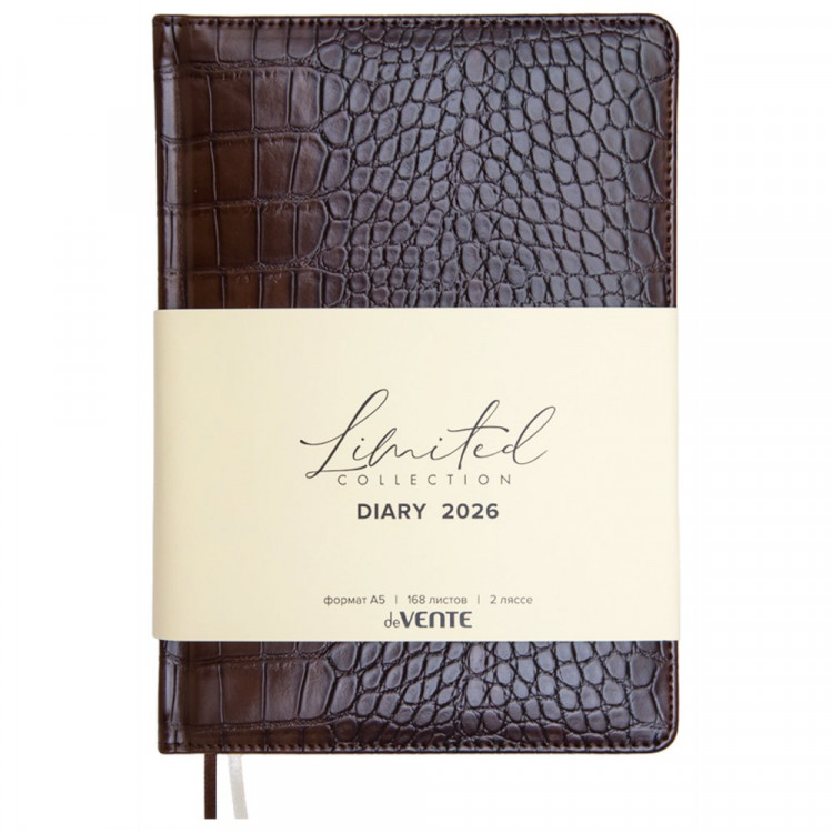 Ежедневник А5 2026 к/з deVENTE "Belcanto" коричневый, крем.бумага, 168л, 2 ляссе арт.2232660 (Ст.12) Ежедневник А5 2026 к/з deVENTE "Belcanto" коричневый, крем.бумага, 168л, 2 ляссе арт.2232660 (Ст.12)