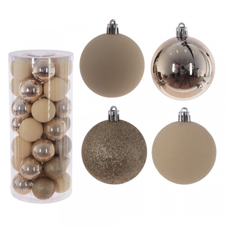 Набор шаров 06см 35шт/наб. "Роскошный" цв.бежевый асс. арт.807876