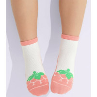 Носки детские для девочки арт.С13103 размер 20-22 80% хлопок 18% полиамид 2% эластан цвет белый/розовый (Clever)