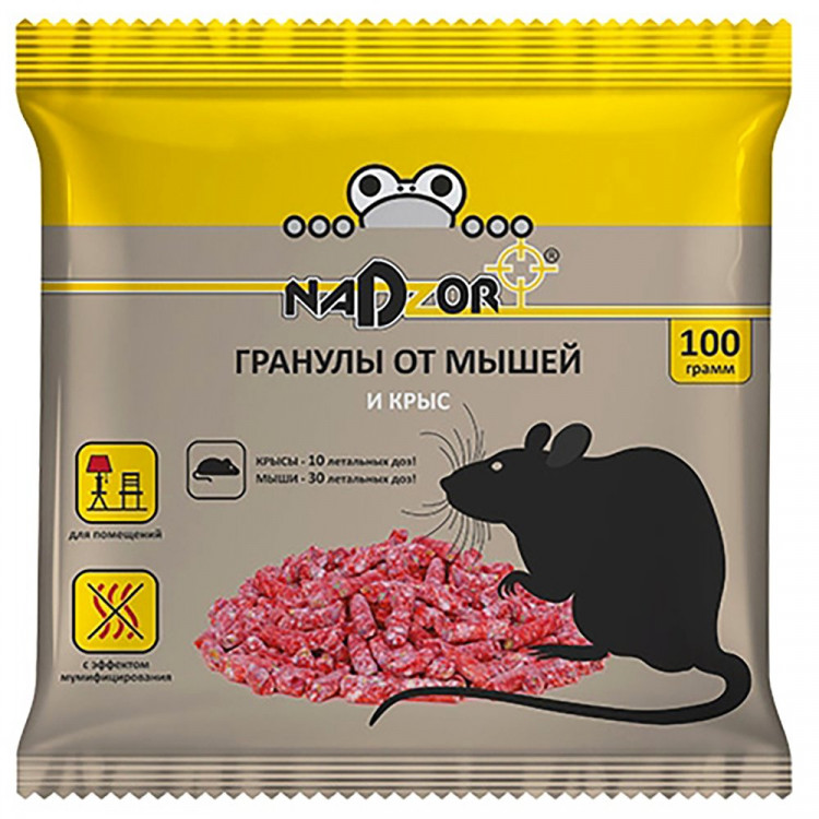 Гранулы от мышей и крыс 100г NADZOR Гранулы от мышей и крыс 100г NADZOR