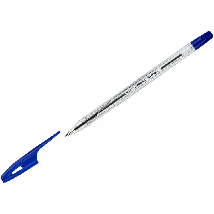 Ручка шариковая прозрачный корпус (Стамм) "Орбита 100" синий, 0,7мм арт.РШ-30030 (Ст.96)