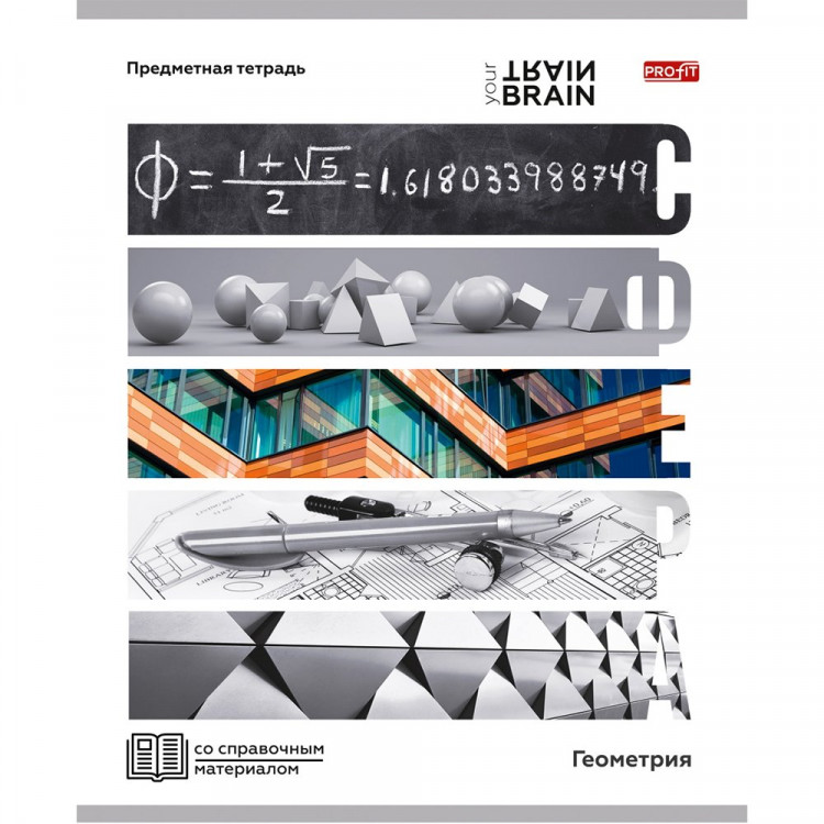 Тетрадь предметная 48 листов (Profit) Контрасты Геометрия эконом-вариант арт.Т48-1407