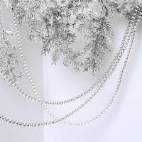 Украшение декоративное "Бусы" 200см "Жемчуг" d-6,8мм цв.серебро арт.556-204