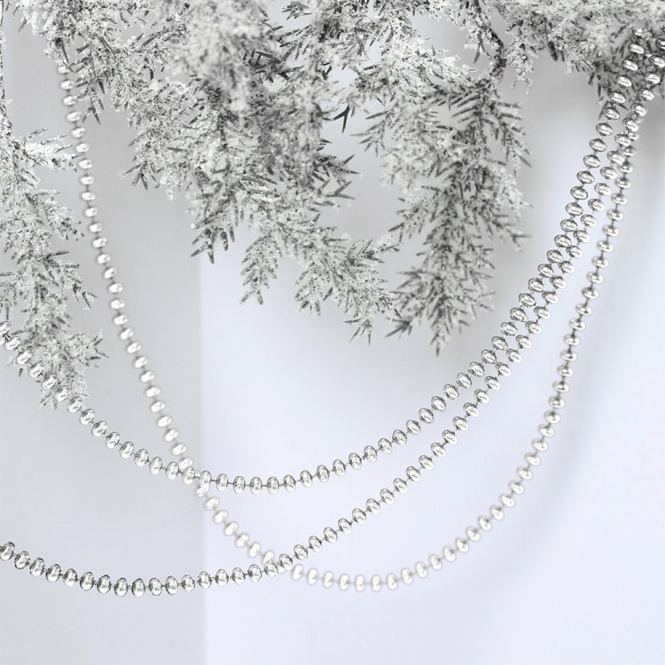 Украшение декоративное "Бусы" 200см "Жемчуг" d-6,8мм цв.серебро арт.556-204