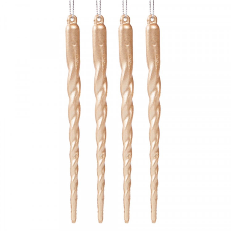 Украшение декор.подвеска "Сосулька" 11,9см 04шт/наб. цв.шампанского арт.94874