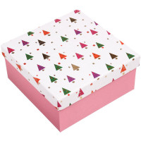 Коробка подарочная 15,5*15,5*7,5см "Ёлочки-иголочки" арт.775-0915