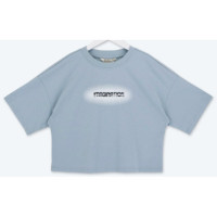 Футболка для девочки арт.Deloras 22619 размерный ряд 34/134- 44/164 цвет серо-голубой