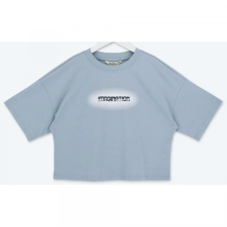 Футболка для девочки арт.Deloras 22619 размерный ряд 34/134- 44/164 цвет серо-голубой