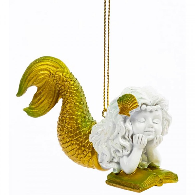 Украшение декор.подвеска фигурка "Русалка с книгой" 07,5см арт.91491