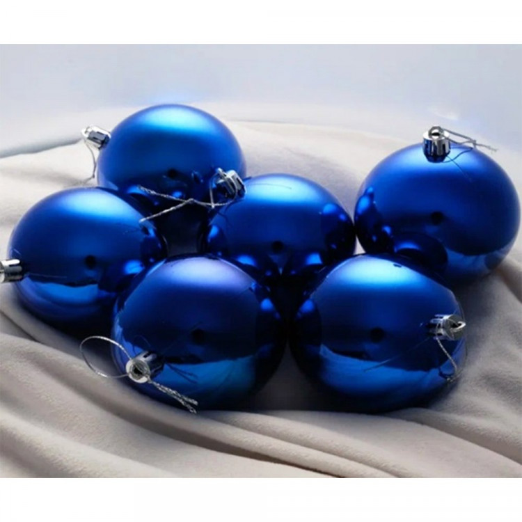 Шар пластик 15см "Глянец" цв.синий арт.РШ150Г-01син.