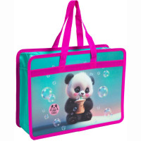 Сумка пластик А4 (deVENTE) на молнии ручка-тесьма Yummy Panda с расширением арт.8057502