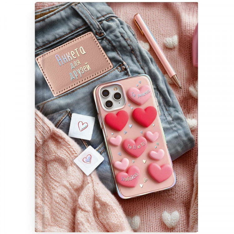 Анкета А5 (Феникс) Телефон с сердечками 128 листов арт 72285