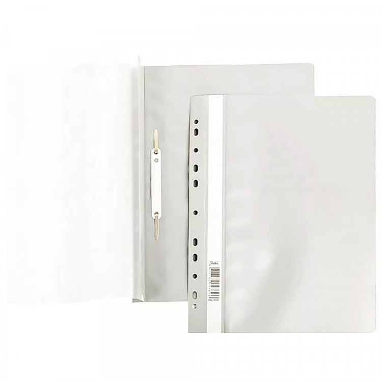 Папка скоросшиватель А4 120/160мкм с перфорацией белый Хатбер арт.AS4_00200 (Ст.10)