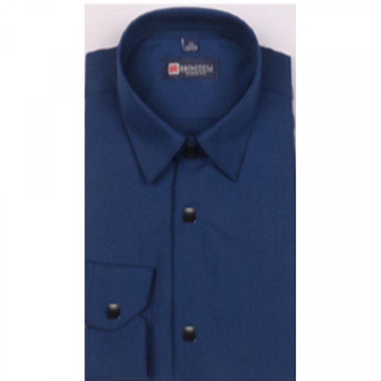 Сорочка подростковая приталенная длинный рукав размерный ряд 37/158-164 -41/176-182 цвет темно-синий Brostem арт.DS1A60-3918X** на кнопках