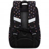 Рюкзак для девочек школьный (Grizzly) арт.RAn-588-3/1 черный 27,5х39х15 см с чехлом для мелочей