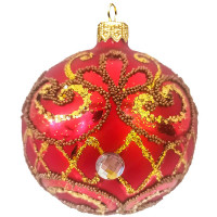 Шар стекло 6,5см "Ажурный цветок" п/у арт.КУ-65-191149