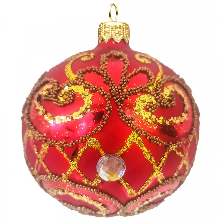 Шар стекло 6,5см "Ажурный цветок" п/у арт.КУ-65-191149