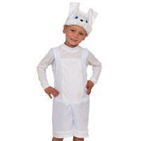 Костюм М (ЖИВОТНОЕ) Зайчик (полукомбинезон,маска) р.98-134  цв.белый плюш арт.2004