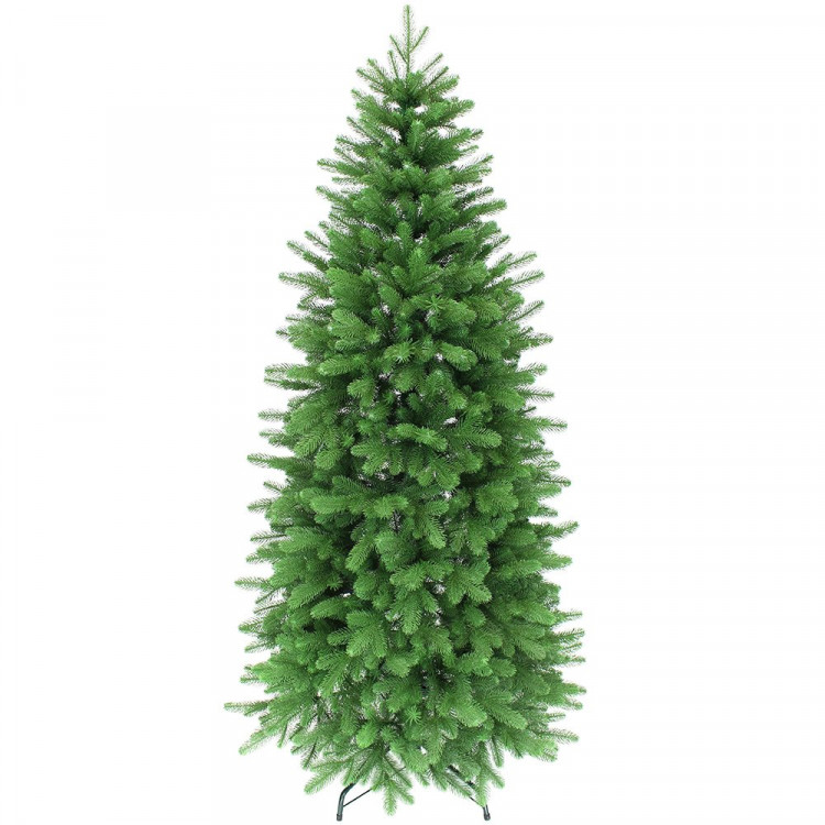 Елка 210см "Афина" стройная (хвоя 100% литая, ветки отгибные, подставка металл) арт.1037621