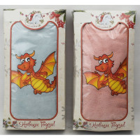 Полотенце микрафибра "Огненный Дракон" 35*75 в шоколадке