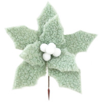 Украшение декор. "Цветок. Пуансеттия" 24см цв.мятный арт.94455