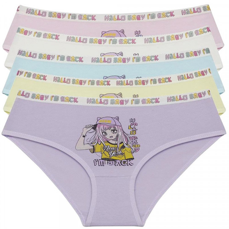 Трусы для девочки арт.415097 цвет в ассортименте 95% хлопок 5%эл-н