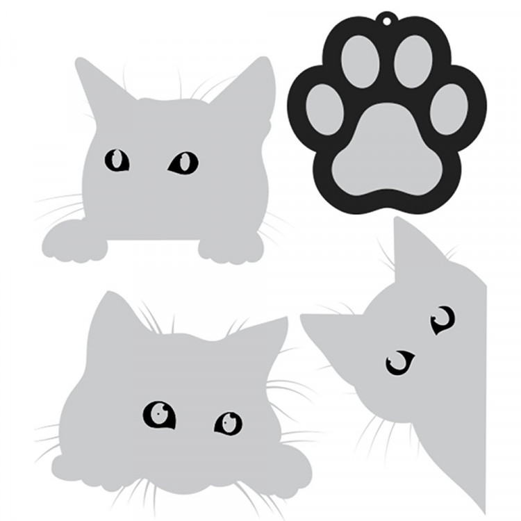 Набор светоотражающих наклеек (deVENTE) Kitten серебристо-белые 65х55 мм арт.9083215