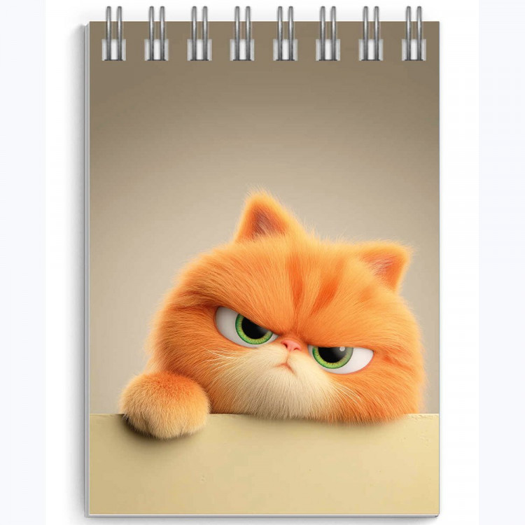 Блокнот А7 мягкая обложка на гребне 40 листов (Феникс) Кот рыжик выб.УФ-лак арт.73411 Блокнот А7 мягкая обложка на гребне 40 листов (Феникс) Кот рыжик выб.УФ-лак арт.73411