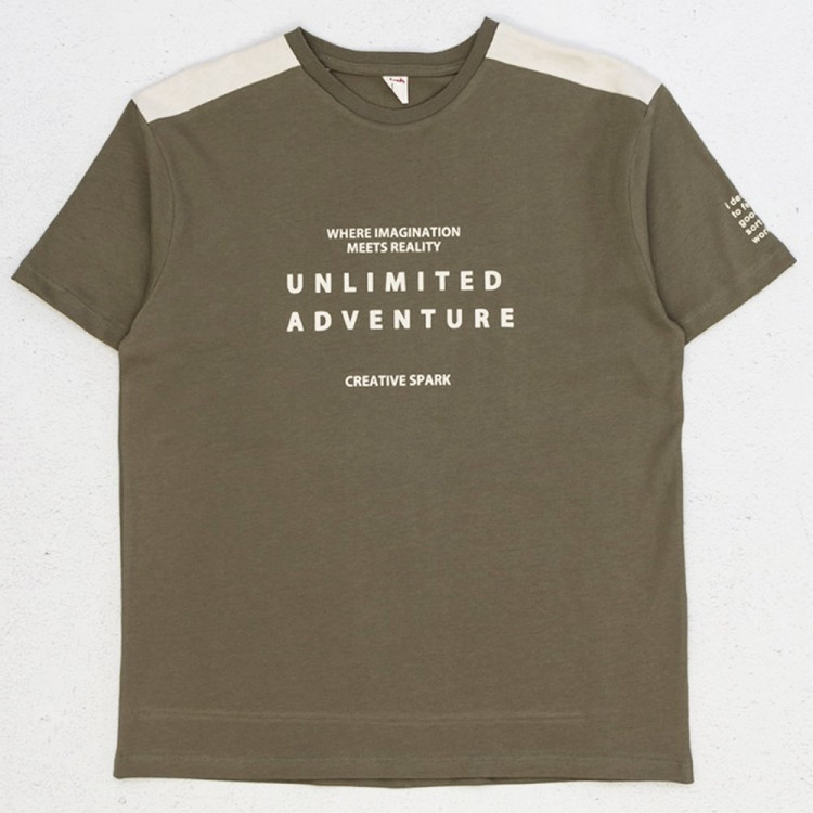 Футболка для мальчика арт.DMB 7514 размер 34/134-44/164 цвет хаки Футболка для мальчика арт.DMB 7514 размер 34/134-44/164 цвет хаки