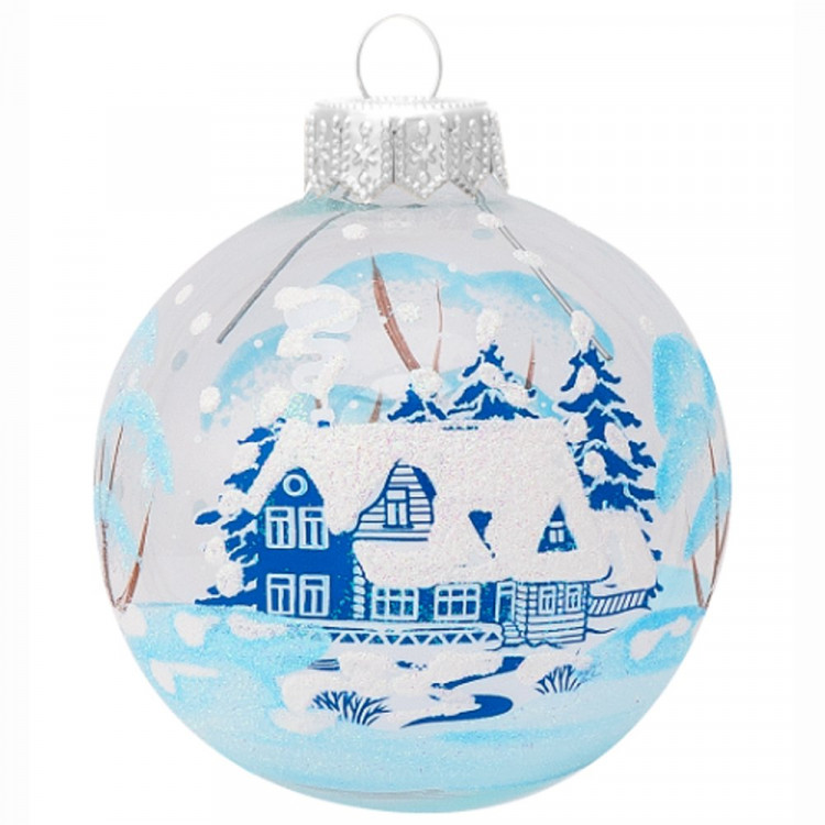Шар стекло 6,5см "Зимний новый 1" п/у арт.КУ-65-51/23/1