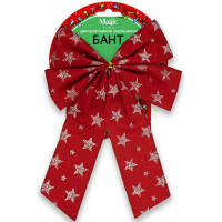 Украшение декоративное "Бант со звёздами" 17*21см цв.красный арт.88484