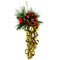 Украшение декор.подвеска металл. "Бубенчики с декором" 09*17см, гроздь цв.золото арт.94623