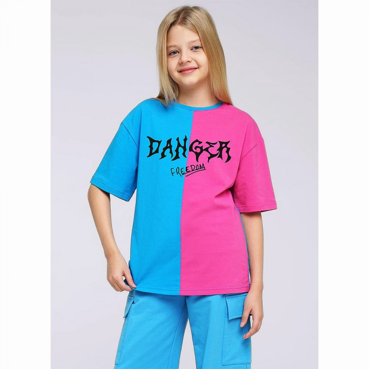Футболка для девочки арт.CLE 846509/73г_п размер 34/134-42/158 цвет голубой Футболка для девочки арт.CLE 846509/73г_п размер 34/134-42/158 цвет голубой