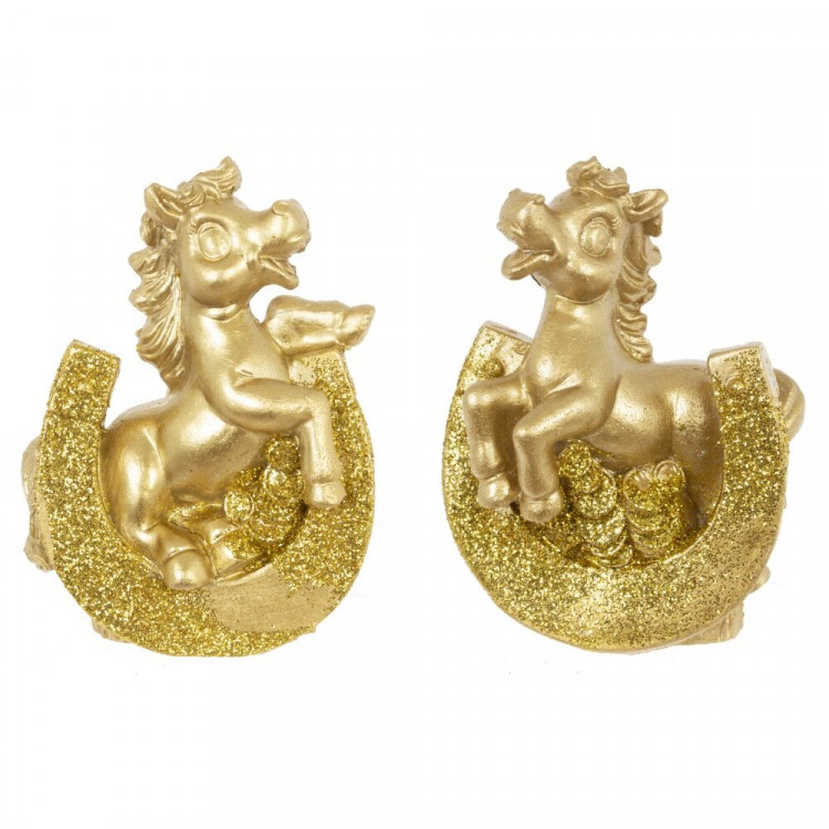 Статуэтка декоративная (Символ года) "Лошадка с подковой" 07см арт.821429