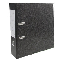 Папка-регистратор 80мм (+/-5) мрамор черный, металлический уголок, разобранная арт3090305 (Ст.50)