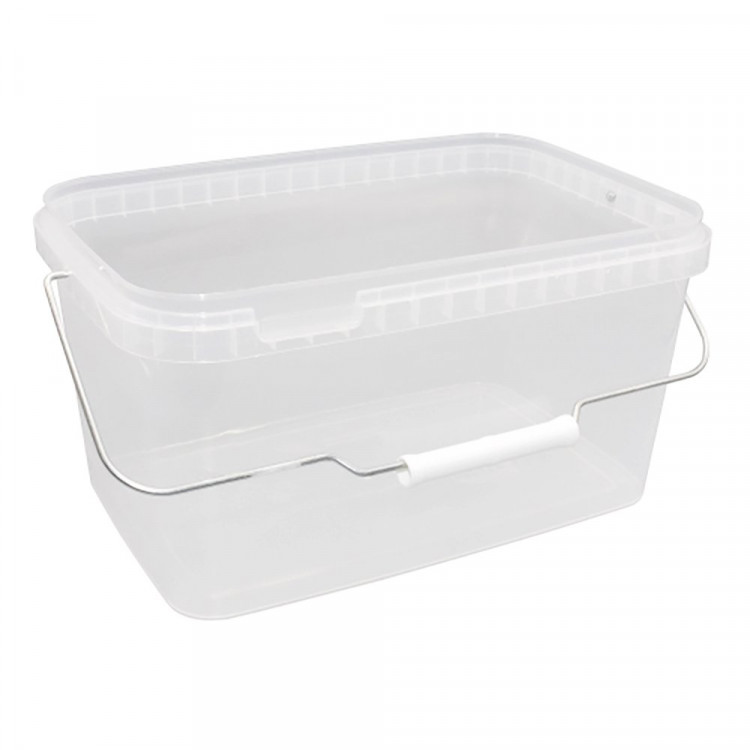 Ведро пищевое 5,8л с мет. ручкой прямоугольный 293*198мм цвет прозрачный с крышкой ДЛЯ РК