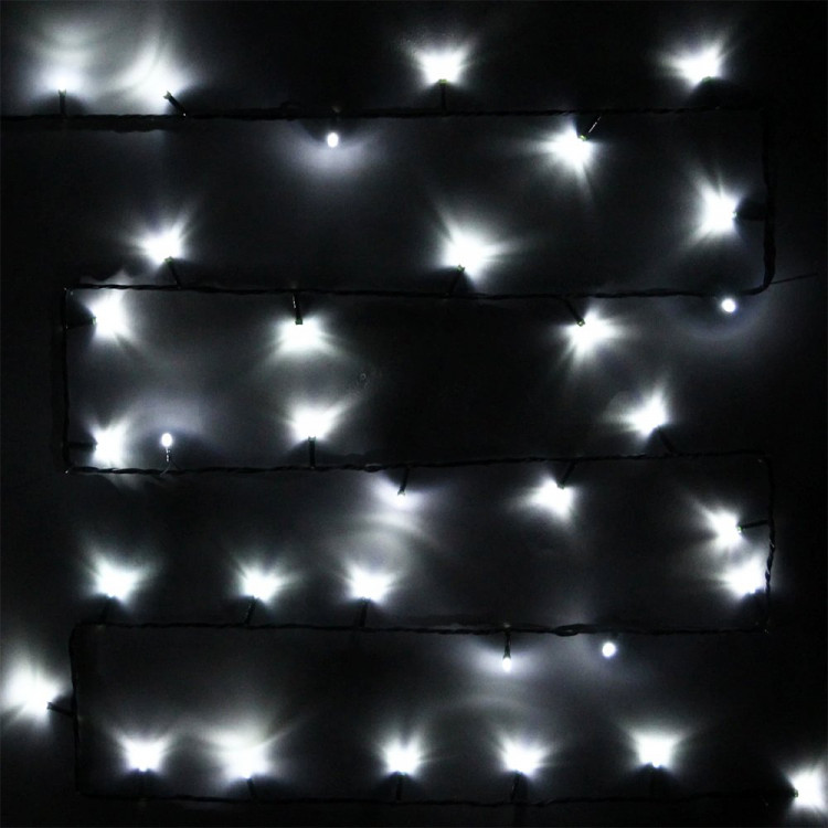 Гирлянда эл.д/дома точечная 07,5м 80LED (зел.провод) цв.белый 8реж. арт.183-812