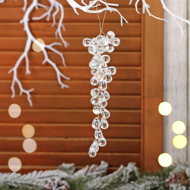 Украшение декор.подвеска "Лиана. Волшебное утро" 20см прозрачная арт.259-125