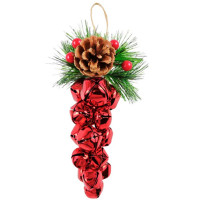 Украшение декор.подвеска металл. "Бубенчики с декором" 09*17см, гроздь цв.красный арт.94624
