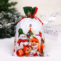 Мешок д/подарка с затяжной тесьмой 21*32см "Лесные друзья" арт.201-5250 Мешок д/подарка с затяжной тесьмой 21*32см "Лесные друзья" арт.201-5250